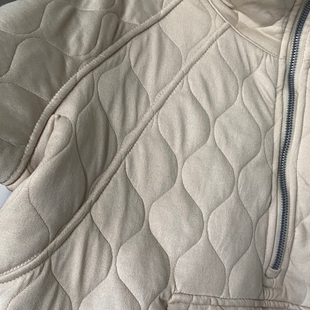 Softest Quilted Crop Half Zip Sweatshirt Jacket Sweater Yoga Zara Athleta - Picture 8 of 14